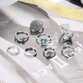 Shangjie oem hawaii dedo anillo de nudillos joyas de joyas de anillos 8 pcs juegos de anillo hawaianos para niñas